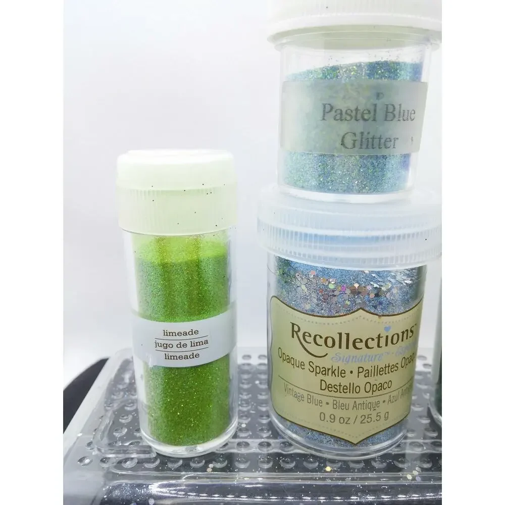 Recollections Darice Mixed Lot Glitter 8 Bottles Fine Craft DIY Scrapbooking